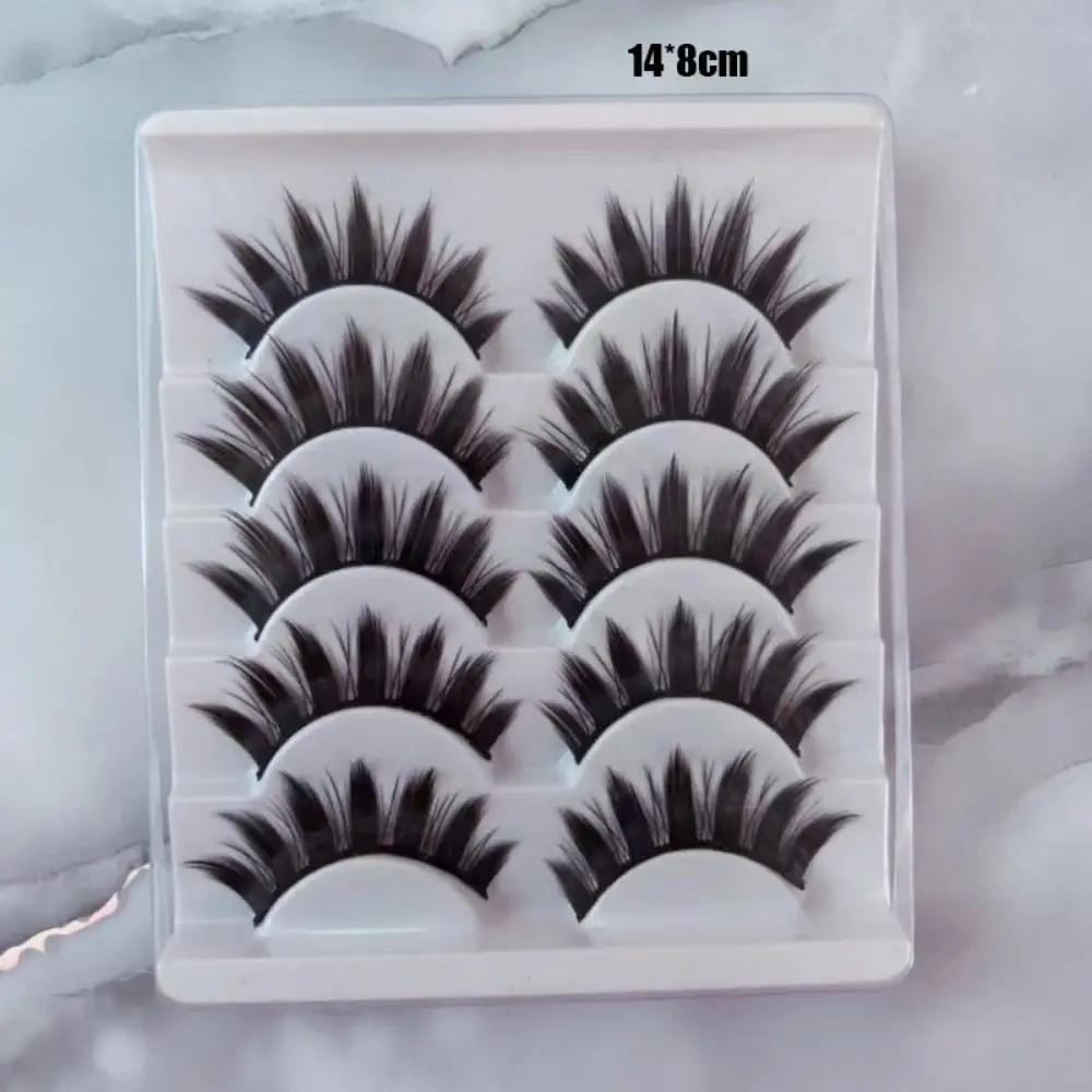 Natural Wet Look Manga Lashes Cat-Eye Makeup Fairy Clusters Cosplay Lashes Fluffy Wispy Fake Eyelashes Women