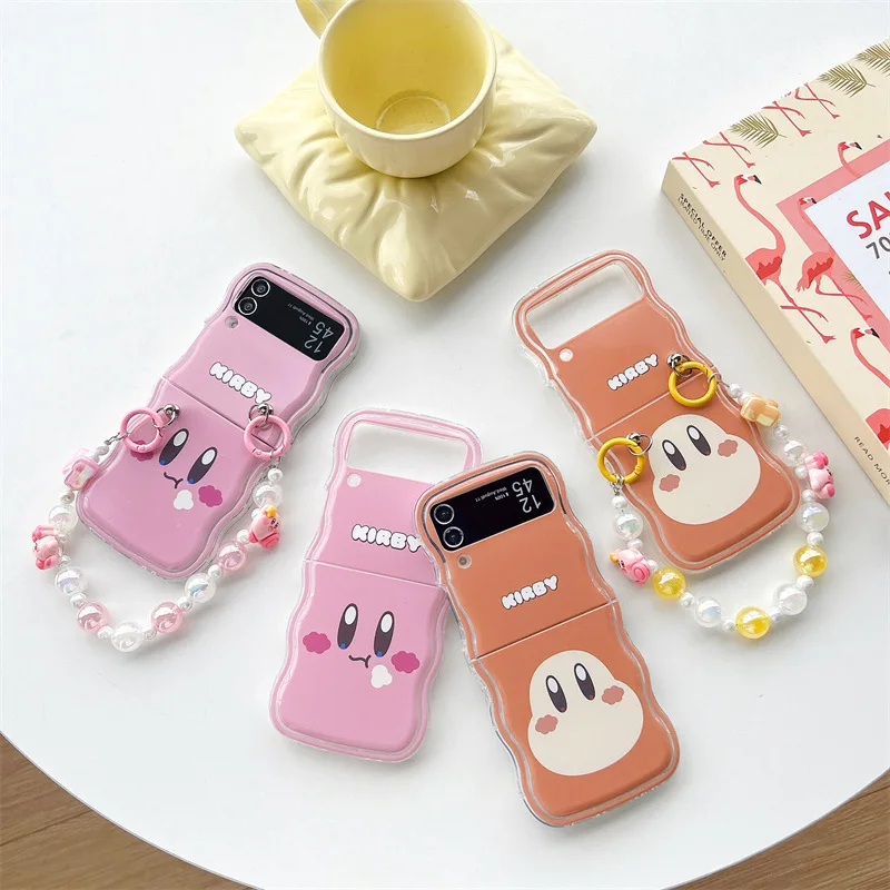 

Wavy Edge Cartoon Cute Face Phone Case for Samsung Galaxy Z Flip 3 Z Flip 4 Z Flip 5 Hard PC Back Cover for ZFlip5 Case Shell