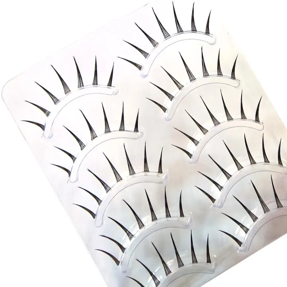 النمط الياباني الرموش الصناعية شفافة الجذعية الطبيعية مانغا رمش تمديد أدوات ماكياج رقيق لينة الثعلب العين نمط رمش