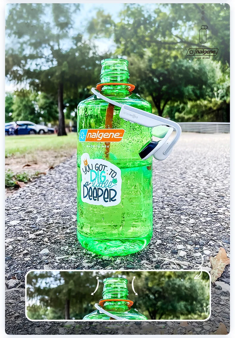 Nalgene 1L Trinkflasche mit schmalem Hals aus Tritan, auslaufsicher, leicht, robust, Sportflasche für Wandern, Camping, Outdoor, Reisen, Fitness – Detail 9