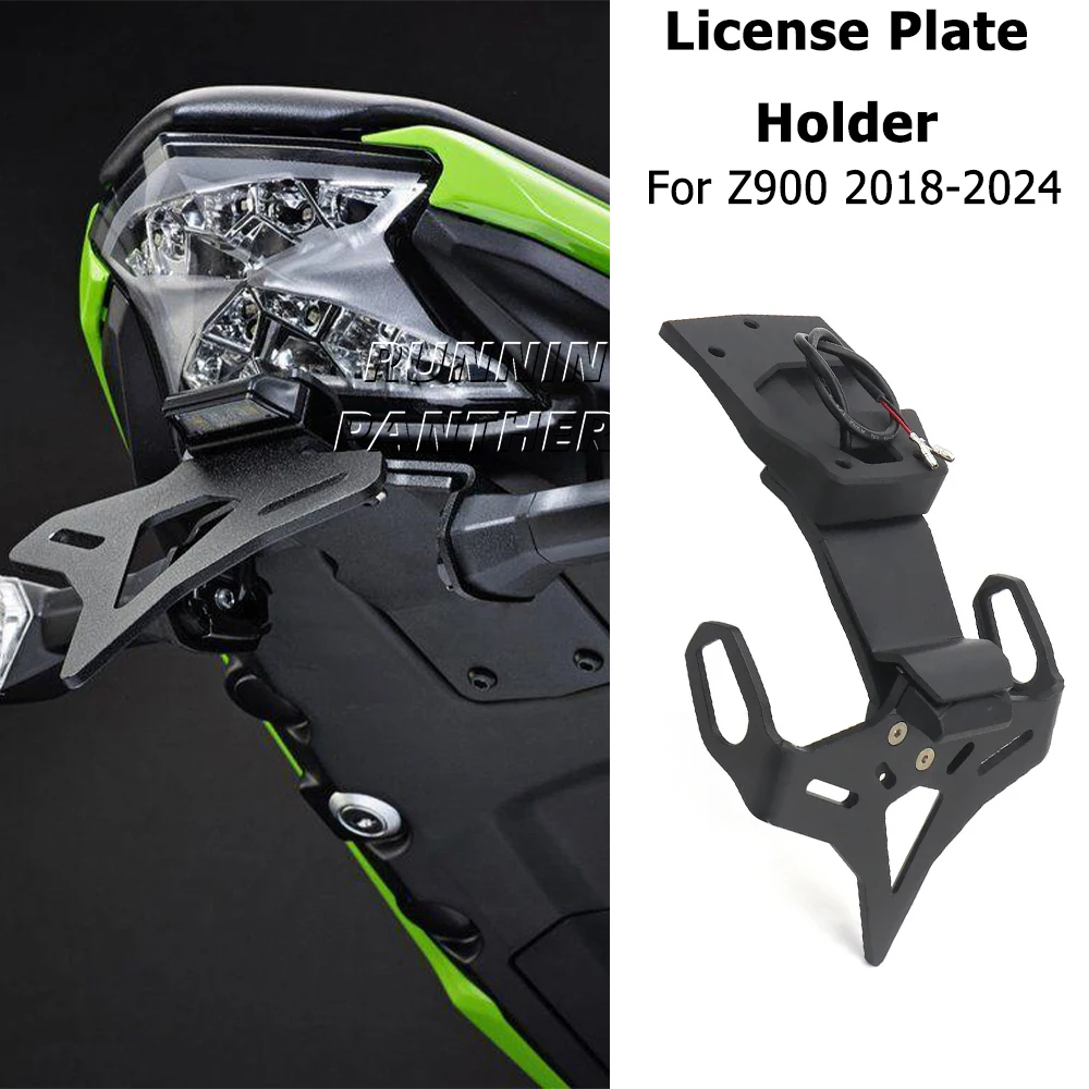 

New 2018-2024 For KAWASAKI Z 900 Z900 z900 Motorcycle License Plate Holder Fender Eliminator Registration Bracket With LED Kit