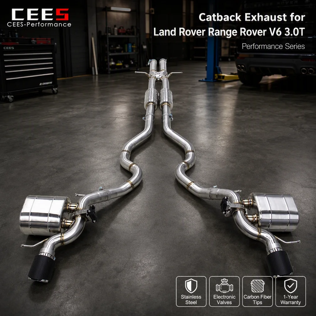 CEES Valved Exhaust System for Land Rover Range Rover V6 3.0T 2013-2022 Stainless Steel Muffler Valve Control