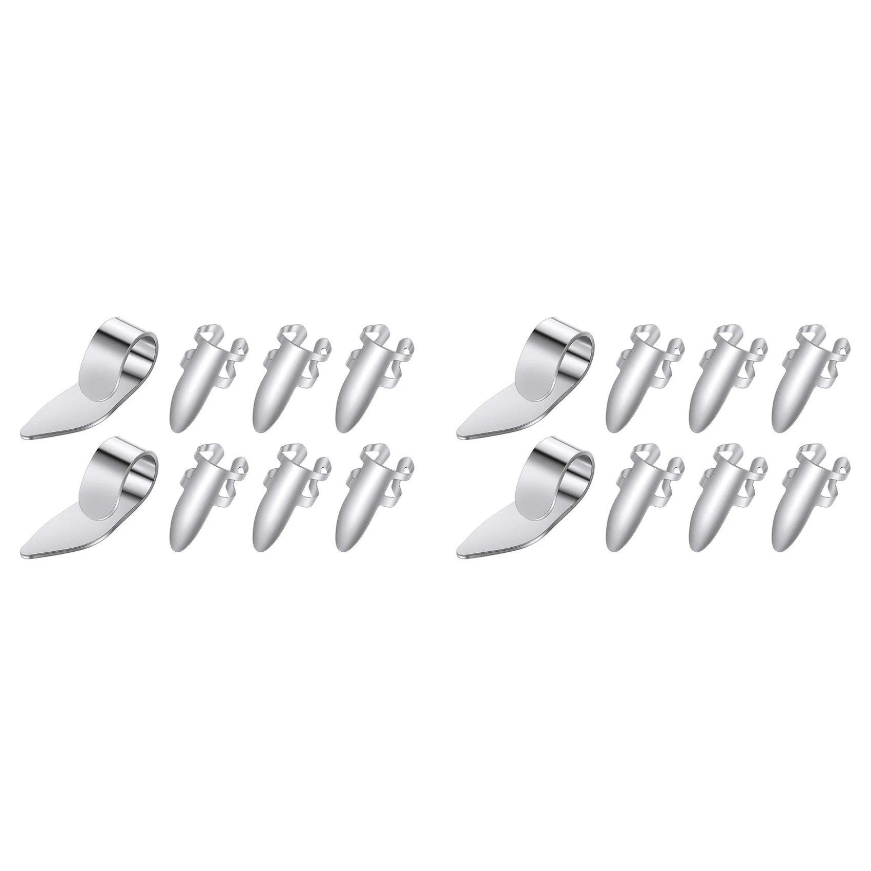 ABME 16 قطعة من اعواد إصبع الإبهام للجيتار من الفولاذ المقاوم للصدأ مع علبة بلاستيكية للجيتار الكهربائي والقيثارة (فضي) #3