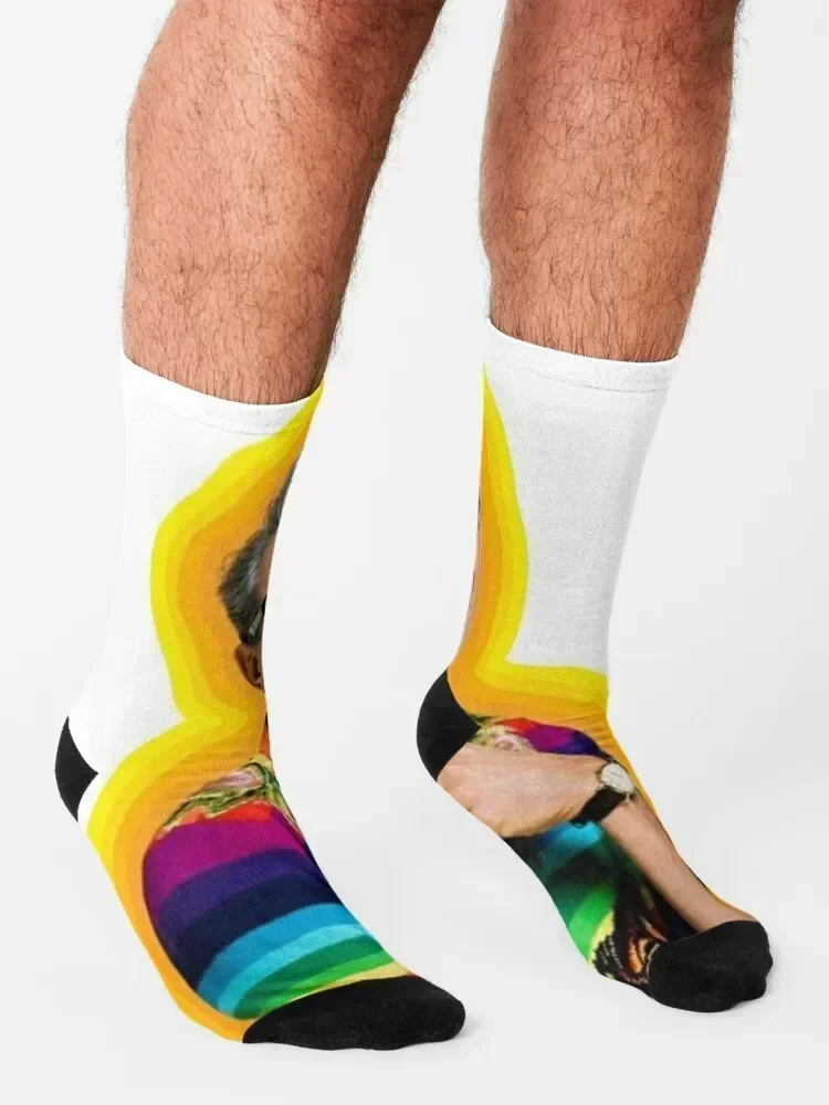 Yellow Fun Socks hockey professional running kawaii men cotton high quality Socks Ladies Men's