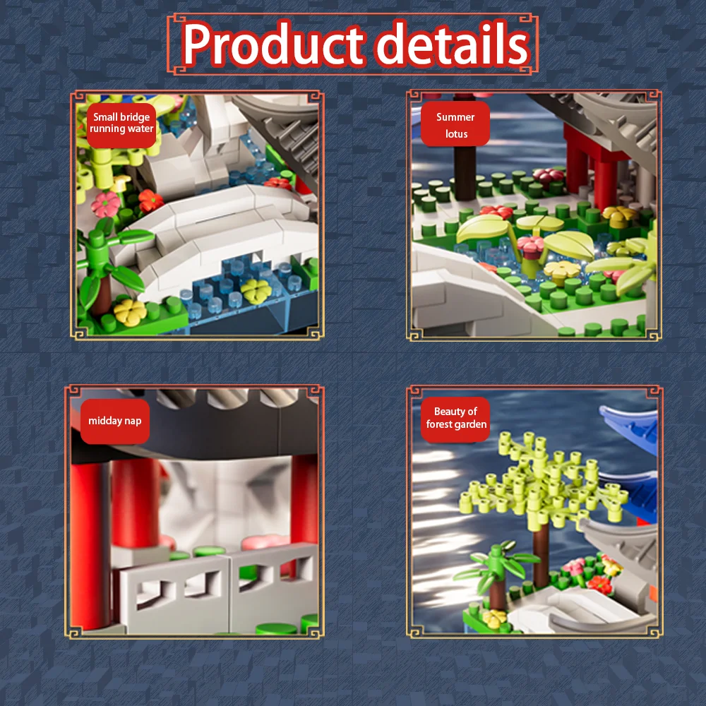 688 ชิ้นหางโจว West Lake, สถาปัตยกรรมจีน, อาคารคลาสสิกของเล่นปริศนา, Miniature Building Block ชุด, รุ่น