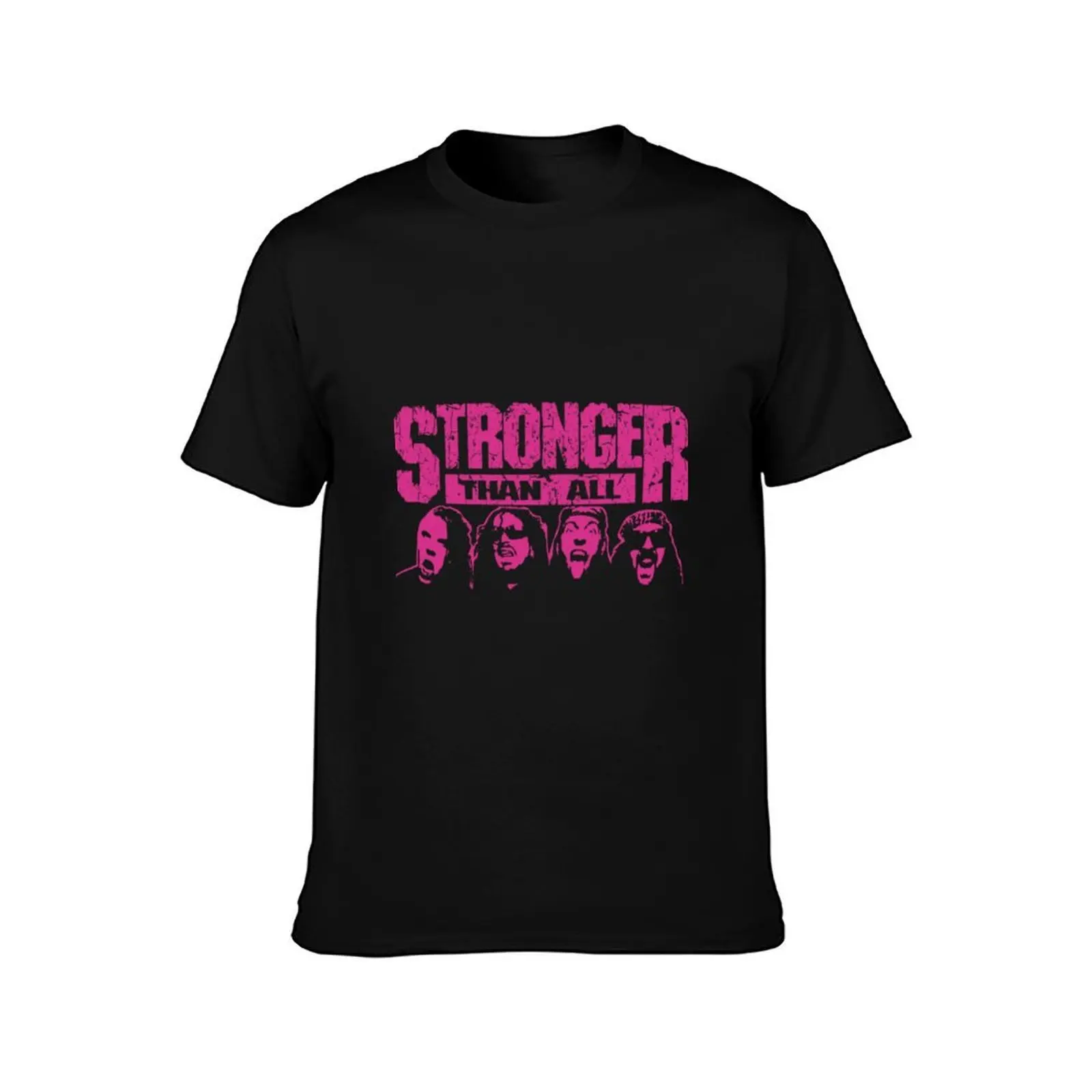 Stronger Than All Pink T-Shirt, Summer Casual Cotton Tee, Oversized Streetwear Tops, Vintage Graphic Print, Unisex Men Women