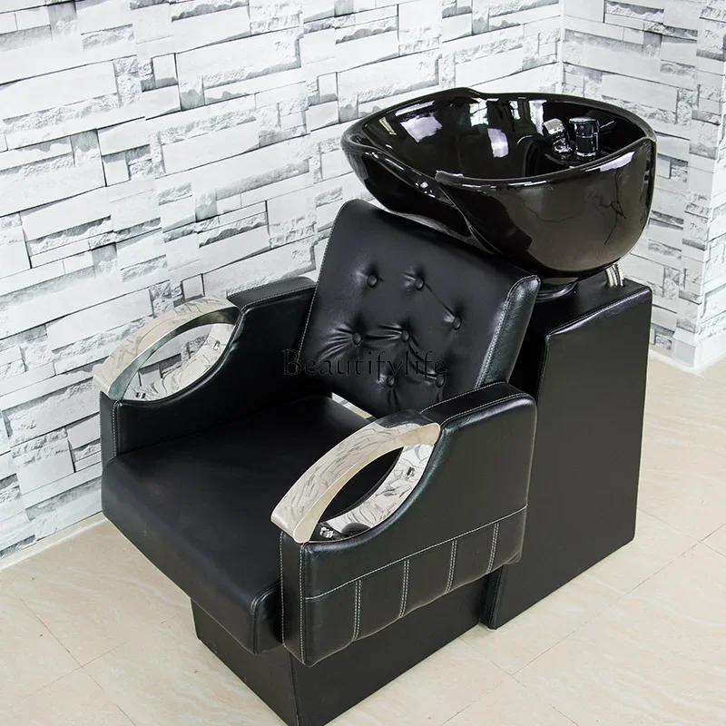

02Sitting Lying Half Flush Shampoo Chair