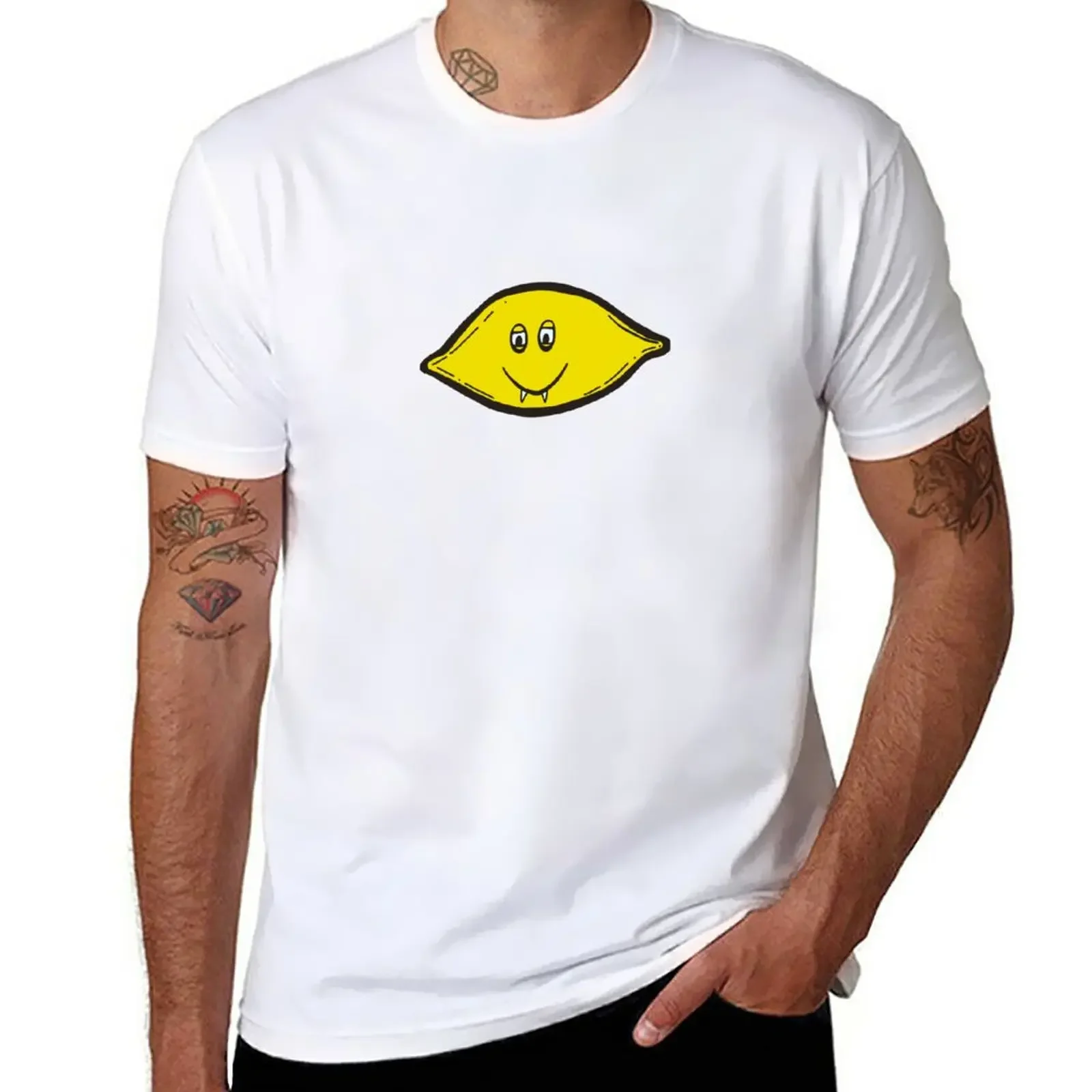 New Dope Lemon fangs T-Shirt funny cotton Short sleeve men workout shirts mens designer clothes Round Collar harajuku manga 2024