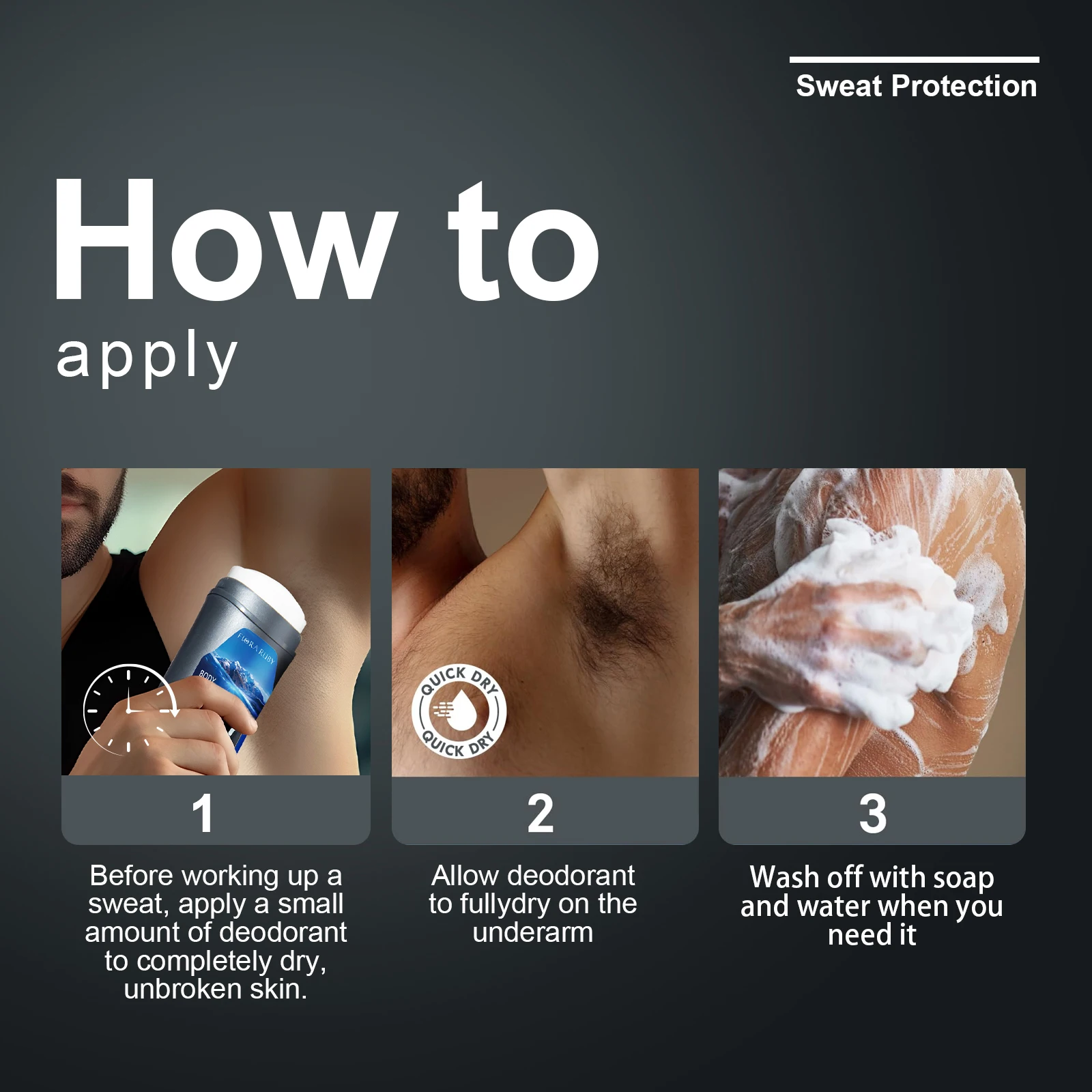 Rimozione degli odori del corpo per gli uomini Deodorante antitraspirante Stick Ascelle in alluminio Smettere di sudore Cura Sport duraturo Rinfrescante 74 g/2.6 OZ