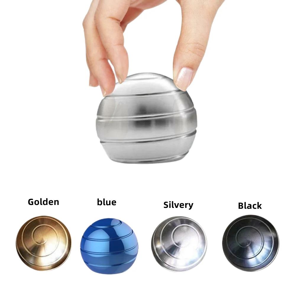 Desktop Decompression Rotating Spherical Gyroscope Kinetic Ball Desk Toy Metal Gyro Optical Illusion Fidget Finger Toy FidgetToy