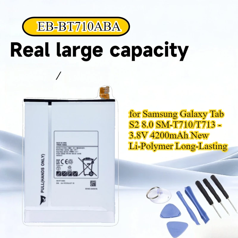 

High Capacity EB-BT710ABA Battery for Samsung Galaxy Tab S2 8.0 SM-T710/T713 - 3.8V 4200mAh New Li-Polymer Long-Lasting