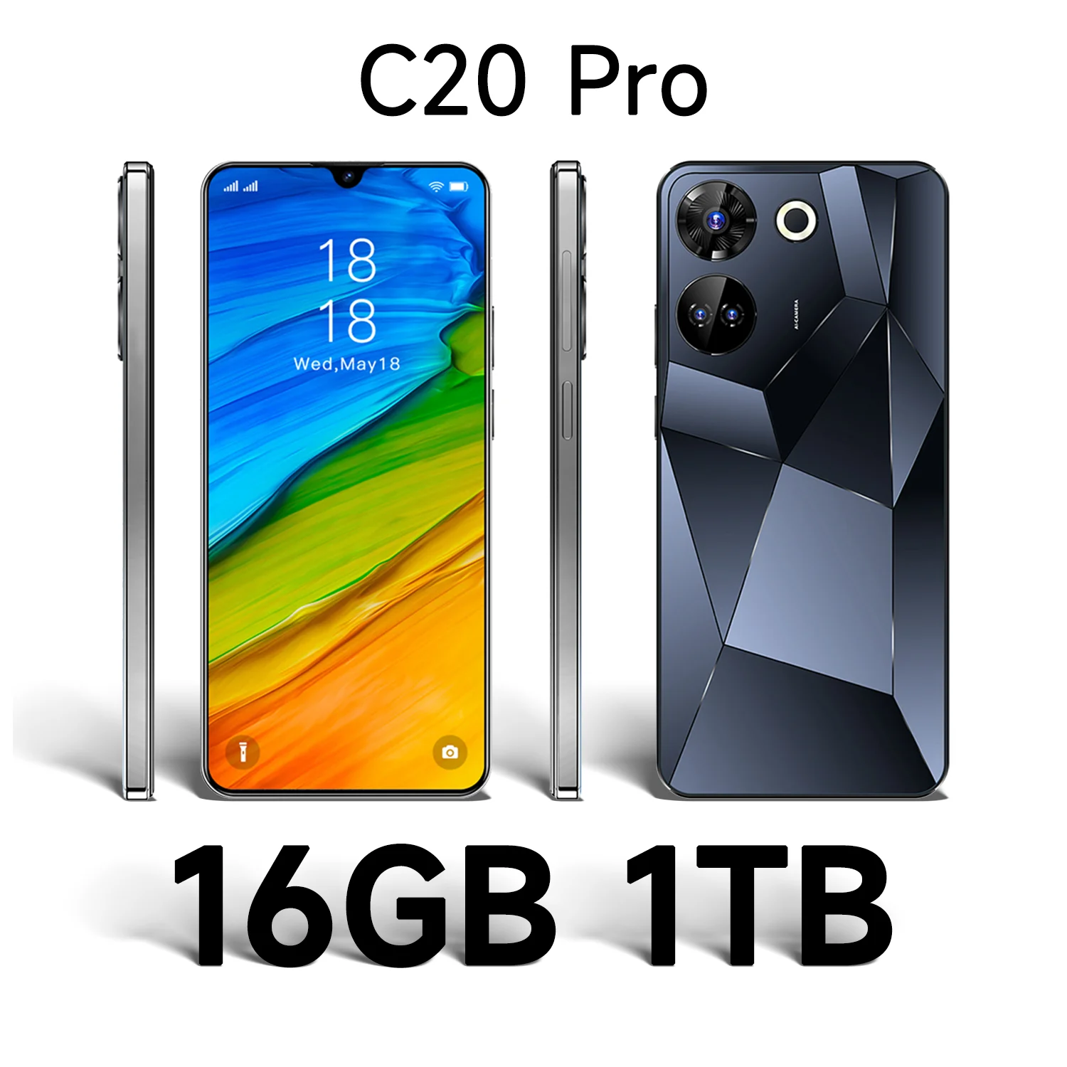 

C20 Pro Global Version Smartphone Qualcomm8 Gen 2 16G+1TB 8000mAh 50+108MP 4G/5G Network Cellphone Android Mobile Phone