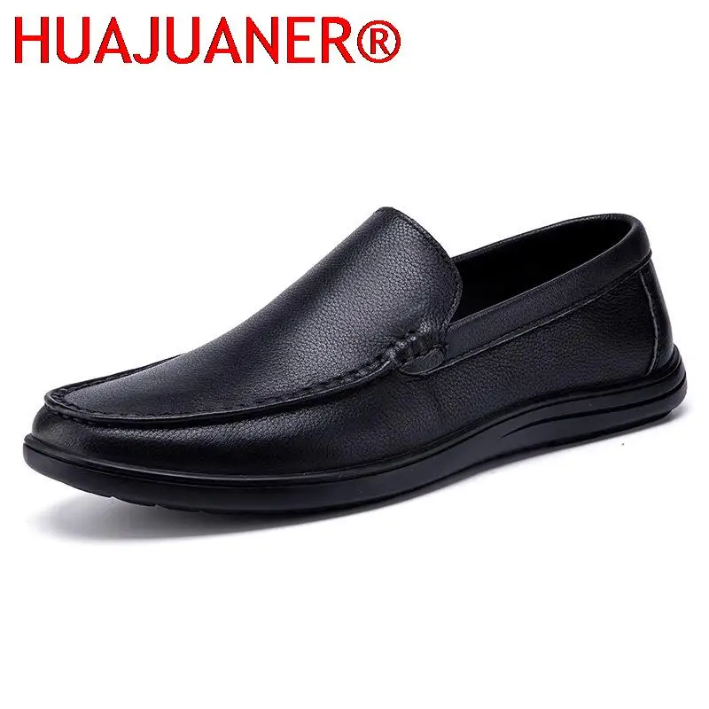 

Breathable Summer Business Loafers Shoes Men Comfortable Designer Genuine Leather Flats Men's Shoes Casual Soft Slip on Loafer