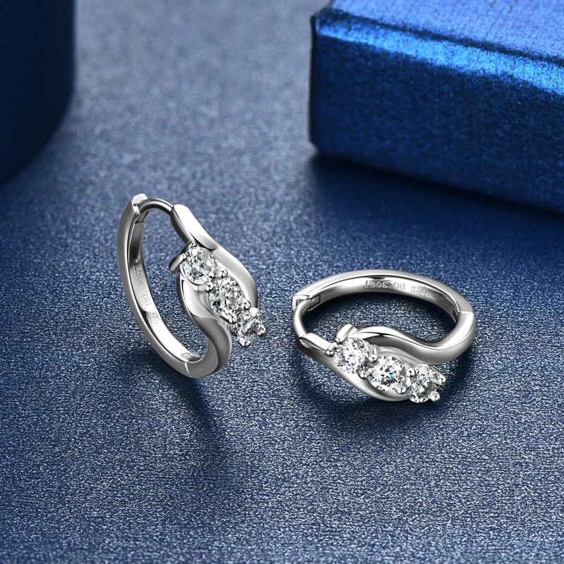 IOGOU 3mm 0.1ct D Moissanite Infinity Hoop Earrings for Women Silver 925 Original  2024 Trend New In Jewelry Engagement Gift