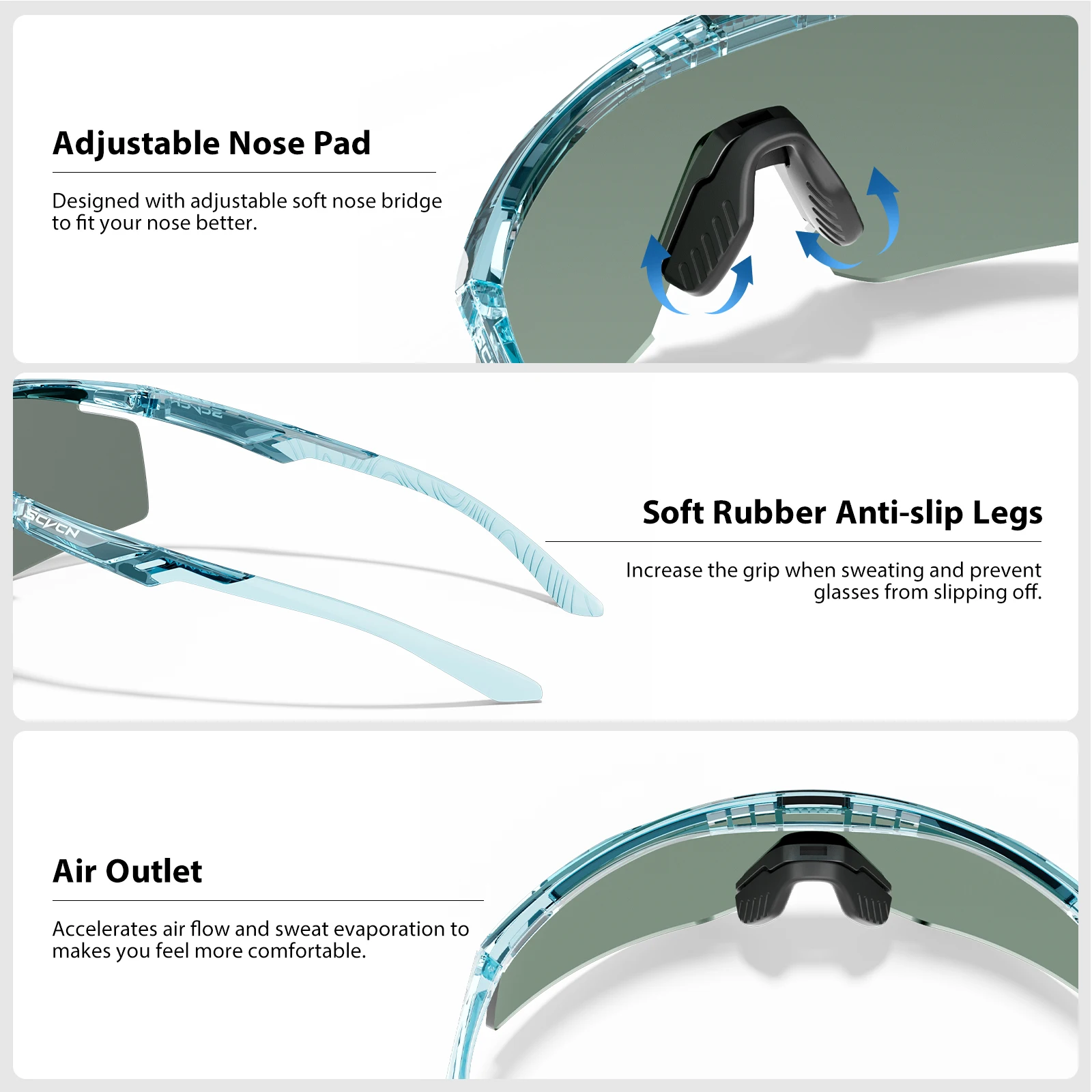 SCVCN في الهواء الطلق المشي لمسافات طويلة ركوب نظارات القيادة النظارات الشمسية الصيد نظارات الرجال النساء الرياضة الدراجات نظارات UV400 نظارات حماية