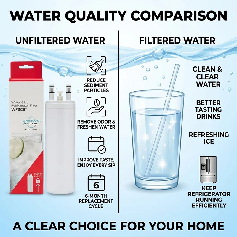 WF3CB Replace Frigidaire Pure Source 3 Refrigerator Water Filter For AP4567491 PS3412266 242069601 242086201 706465 (1-5Pack)