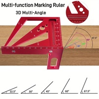 3D Multi-Angle Woodworking Center Scriber Gauge，Square Aluminum Square Protractor T-Type Scriber - 22.5/30/45/60/67.5/90 Degree