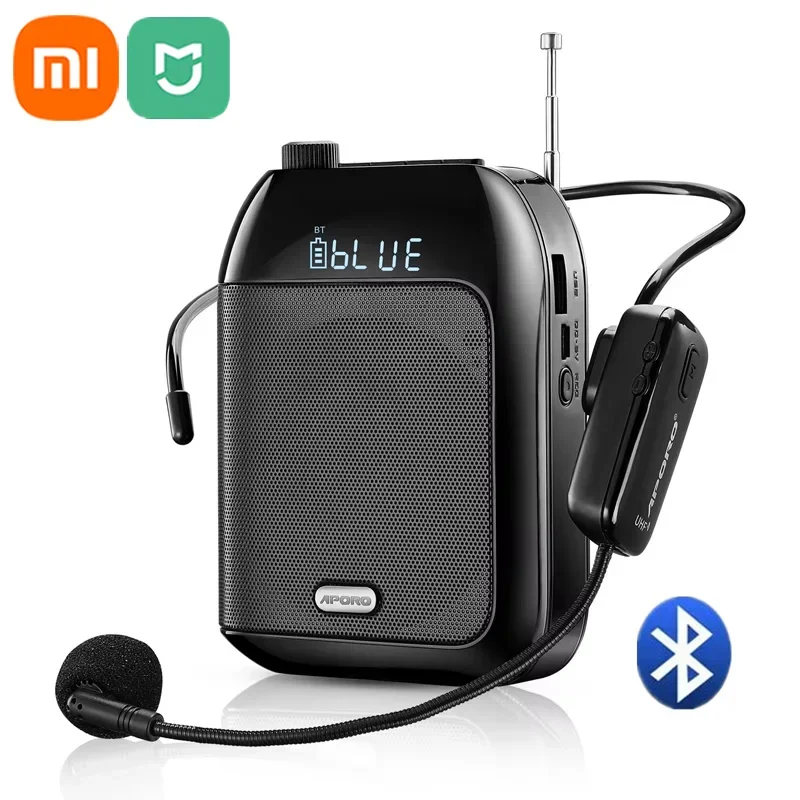 XIAOMI MIJIA Bluetooth UHF Wireless Voice Amplifier Portable For Teaching Lecture Tour Guide Promotion U-Disk Megaphone Speaker