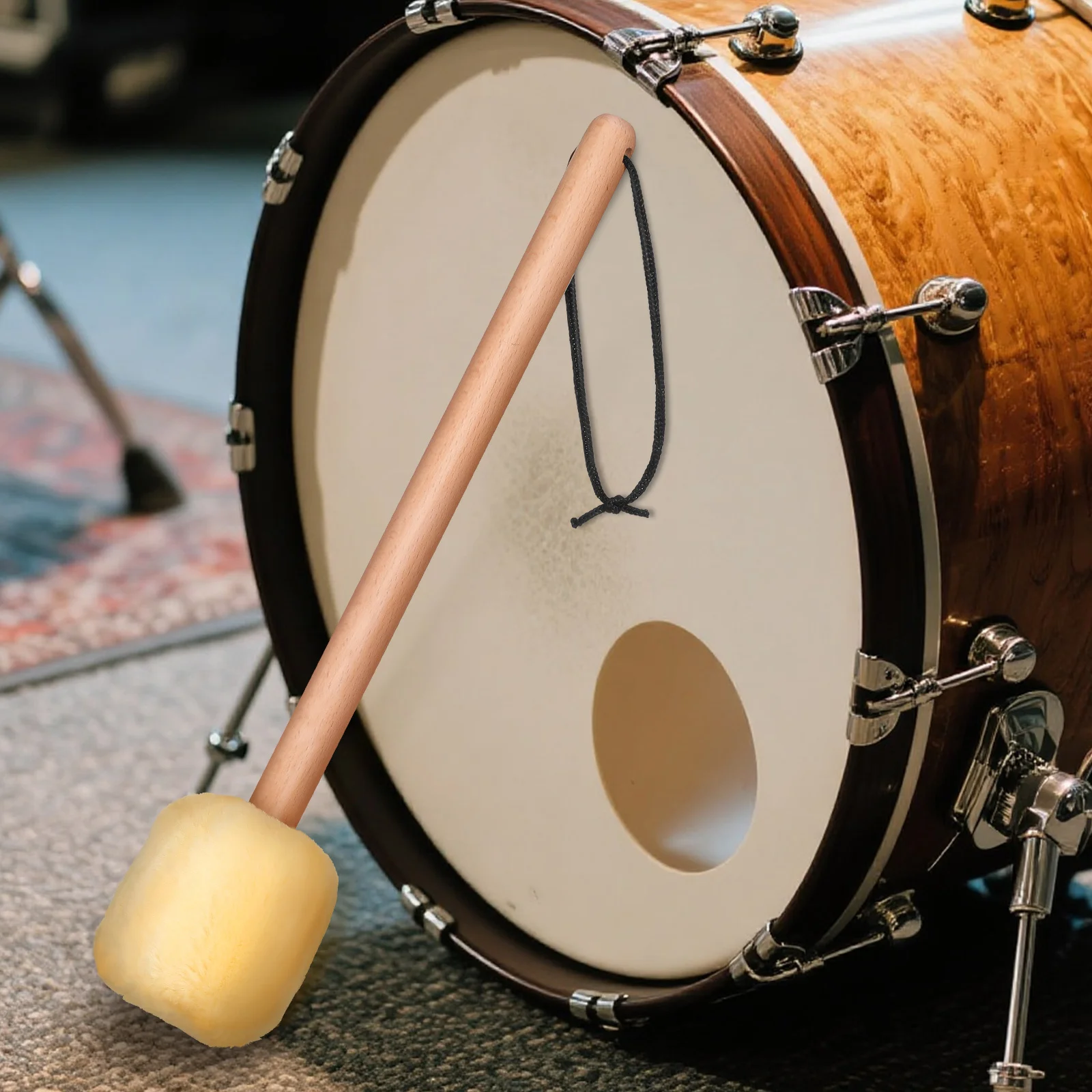 

1pcs Stick Lightweight Wooden Handle Portable Mallet For Drum Drum Supply Set Percussion Instrument Accessory