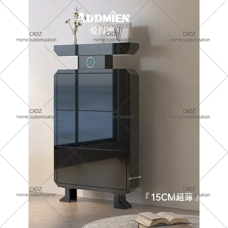 Ultra Thin Tipping Bucket Shoe Cabinet Intelligent Disinfection Sterilization Household Entrance Storage Wall Mounted 2026