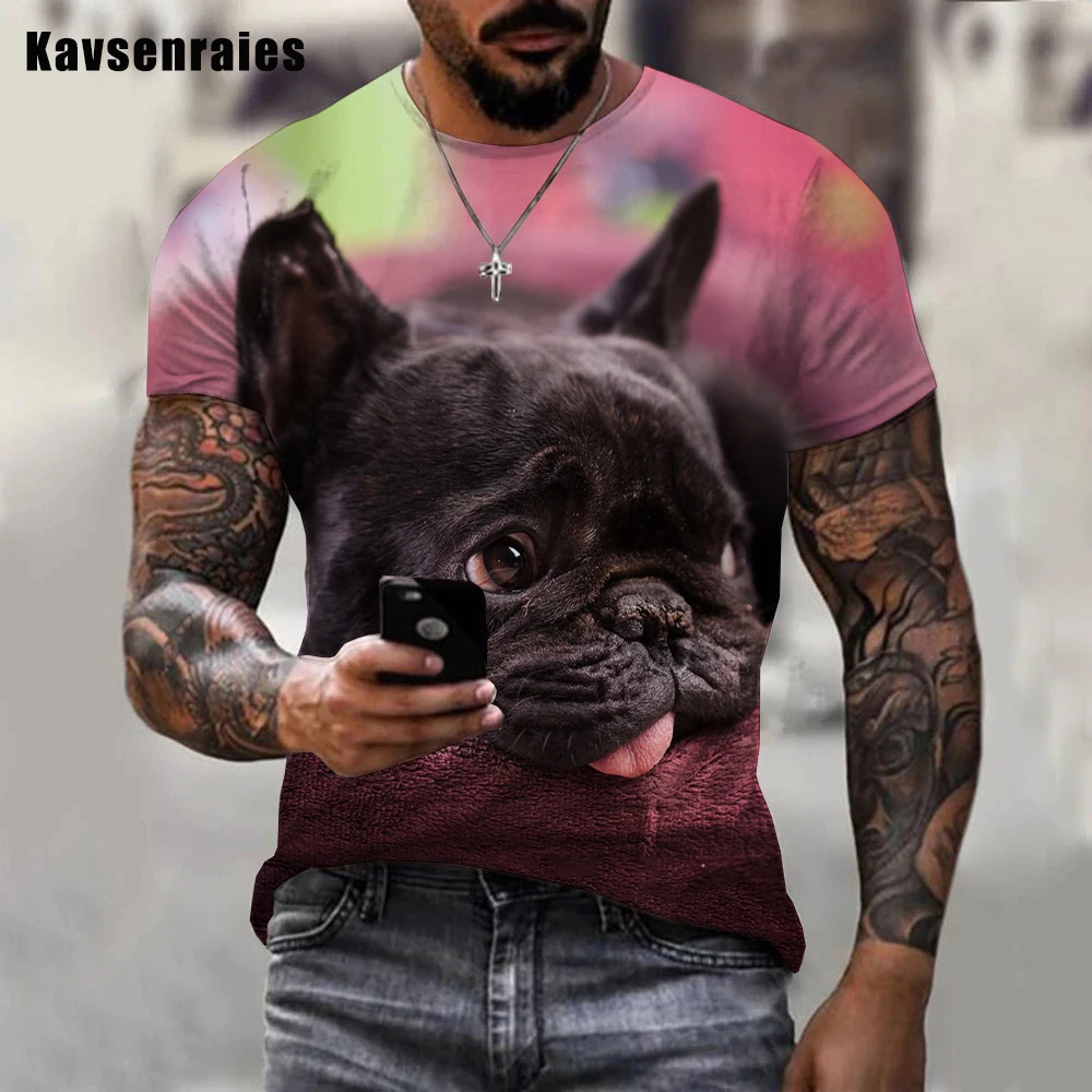 2022 Funny Dog 3D T-shirt Men Women Summer Outdoor Fashion Casual O-Neck Short Sleeve Boys Girls Harajuku Streetwear Tops