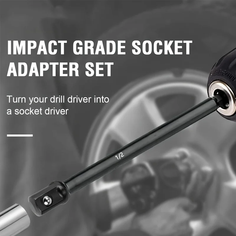 تأثير محول مأخذ التوصيل عدة شنيور يعمل بالبطارية المقبس تمديد عدة 1/4 3/8 1/2 محرك محول مأخذ التوصيل لقم الثقب عرافة عرقوب المقبس Dr