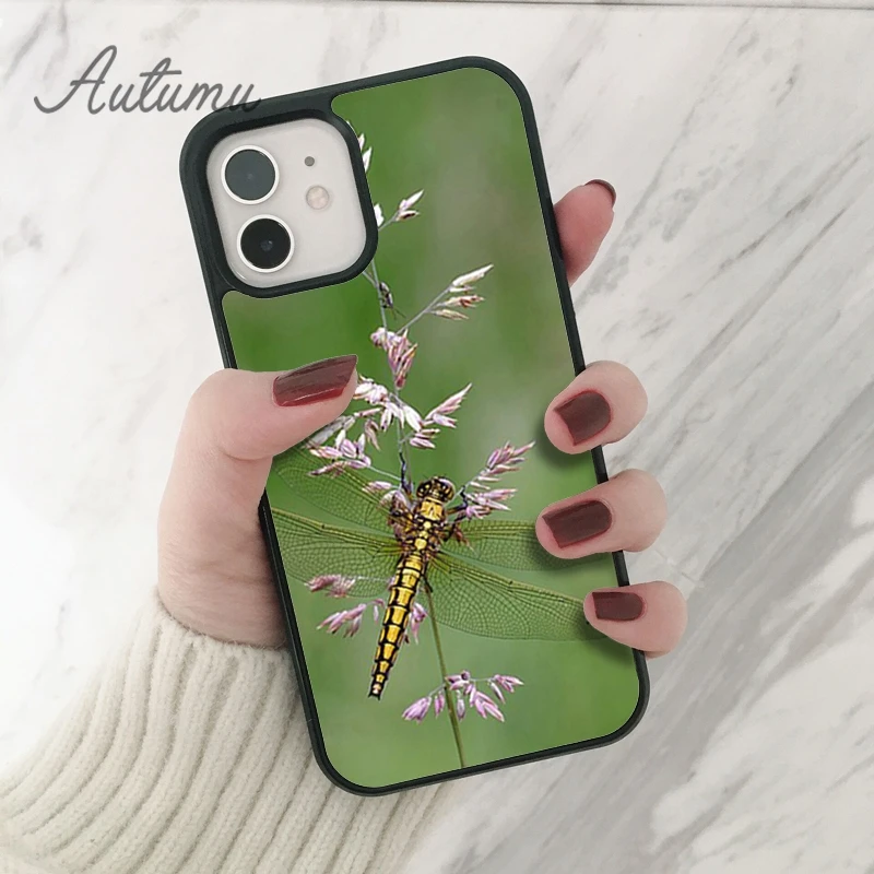 Dragonfly Animal Phone Case for iPhone 15 16 SE2020 11 12 13 14 Pro Max mini 6 7 8 Plus Cover coque Fundas Shell