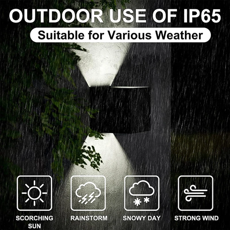 MARPOU Led Wall Lamp Outdoor/ Indoor Waterproof IP 65 Surface Mounted LED Up and Down  Wall Light Porch Garden 9W AC 90-260V