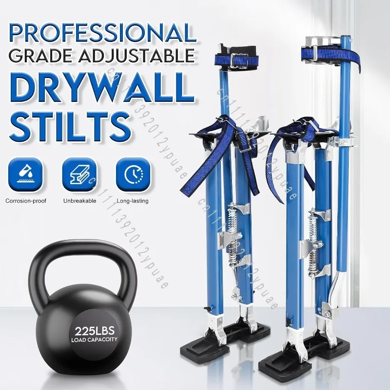 Lightweight Aluminum Alloy Adjustable Drywall Stilts for Adults, Painting Stilts with Non-slip Pads for Construction Work