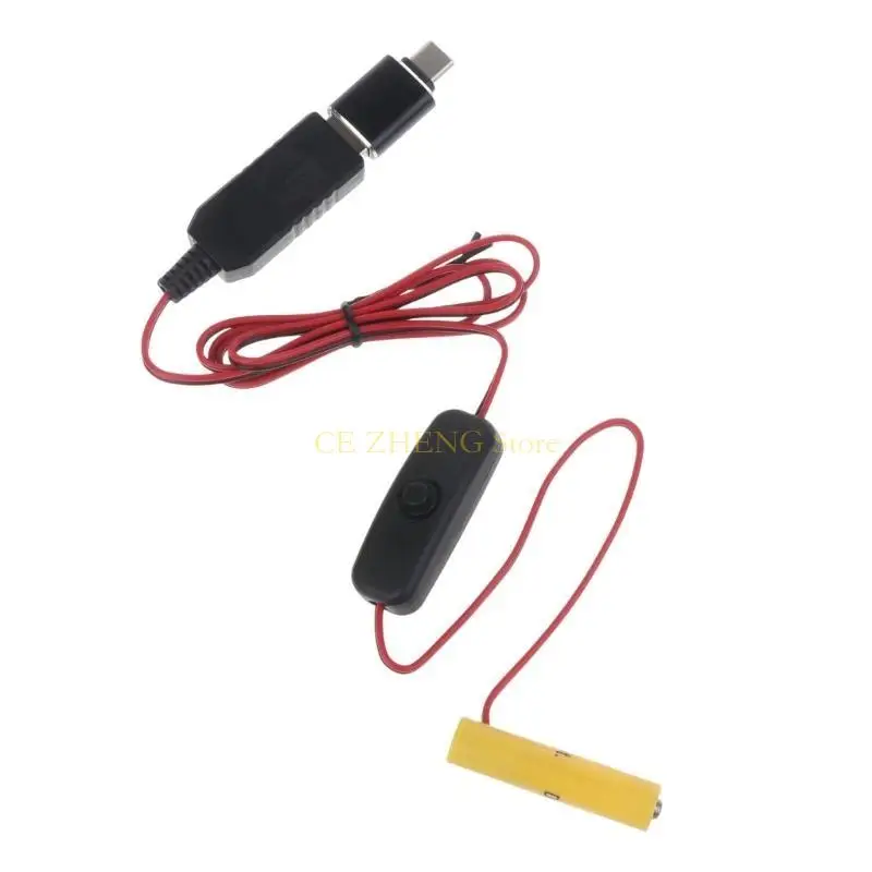 e56b 더미 배터리 어댑터 케이블 클럭 시계 장난감 히그로미터 용 1x AAA 배터리 교체