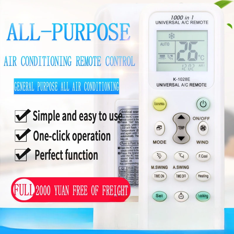 Universal 1000 In 1 air conditioner remote control K-1028E one-key setting Low Power Consumption Ac Air Conditioner Suits Most