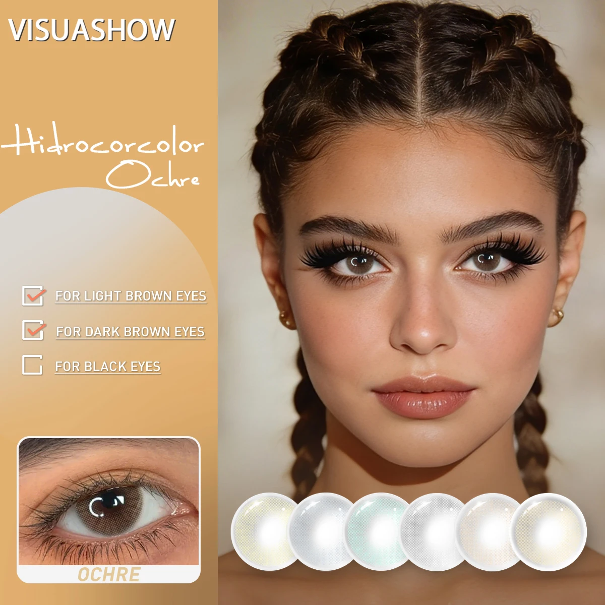 VISUASHOW Hidrocorcolor Farbige Kontaktlinsen 14,2 mm Halbjährliche Verwendung Natürliche Weiche Linsen Tägliche Kosmetische Kontaktlinsen – Detail 1