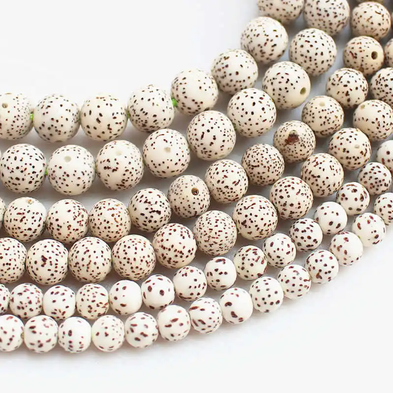 Natural Original White Star Moon Lotus Bodhi Round Bead 108+6 Beads Strand 6mm 8mm 10mm 11mm 12mm TSB0299