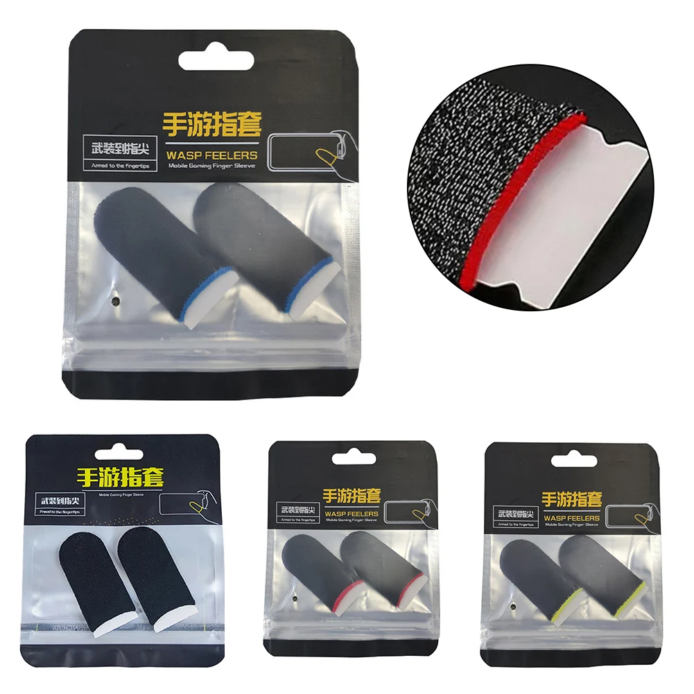 Guantes con yema del dedo para juegos móviles, accesorio antideslizante a prueba de sudor para pantalla táctil inteligente, 2 uds.