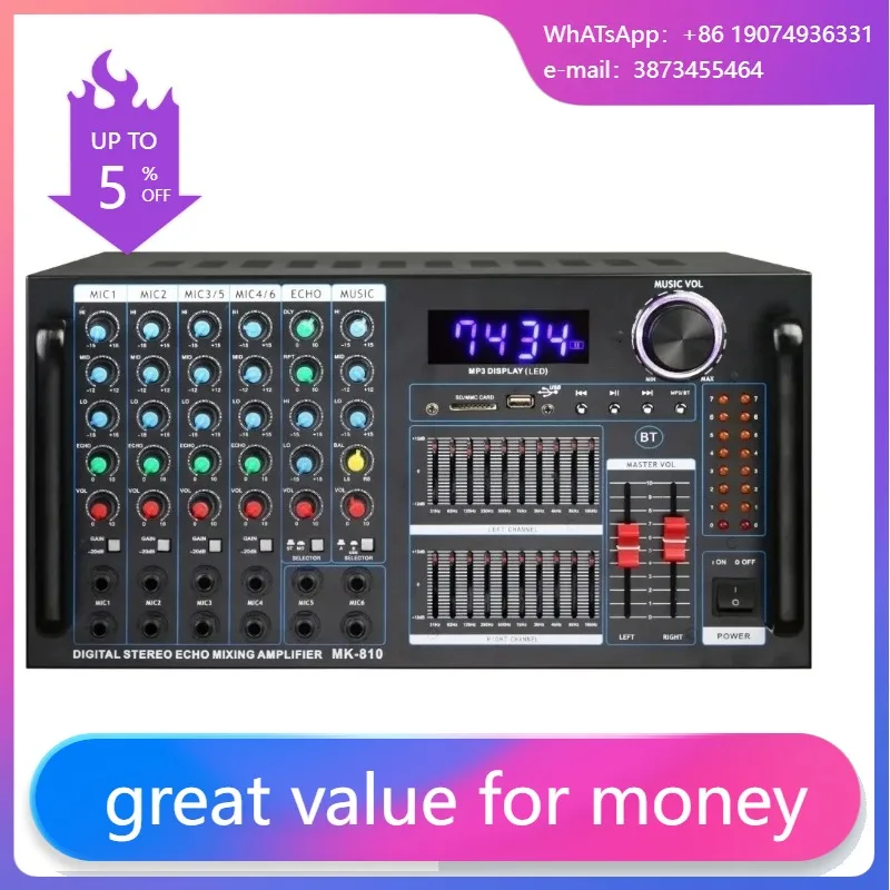 

High Power Amplifier Hf Power Dj Music Amplifier Radio With MIC USB FM