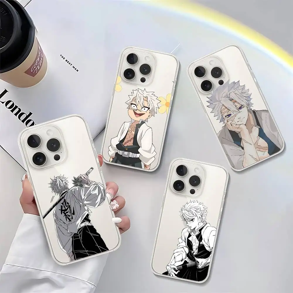 

Sanemi Shinazugawa Phone Case For IPhone 17 16 15 14 Plus 13 12 11 Pro Max Phone Back Cover Transparent Shockproof Cover