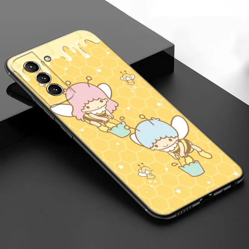 The Little Twin Stars Phone Case For Samsung Galaxy S23 S21 S20 FE S24 S22 Ultra S10E S10 S9 S8 Plus Black Silicone Cover