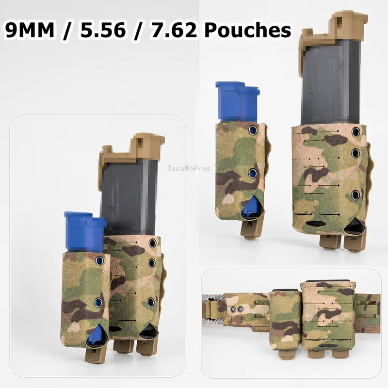 5.56/7.62/9mm 40 Magazine Pouches Hunting AR15 M4 MOLLE Magazine Pouch Built-in Insert Splint Shoting Rifle Pistol Mag Holder
