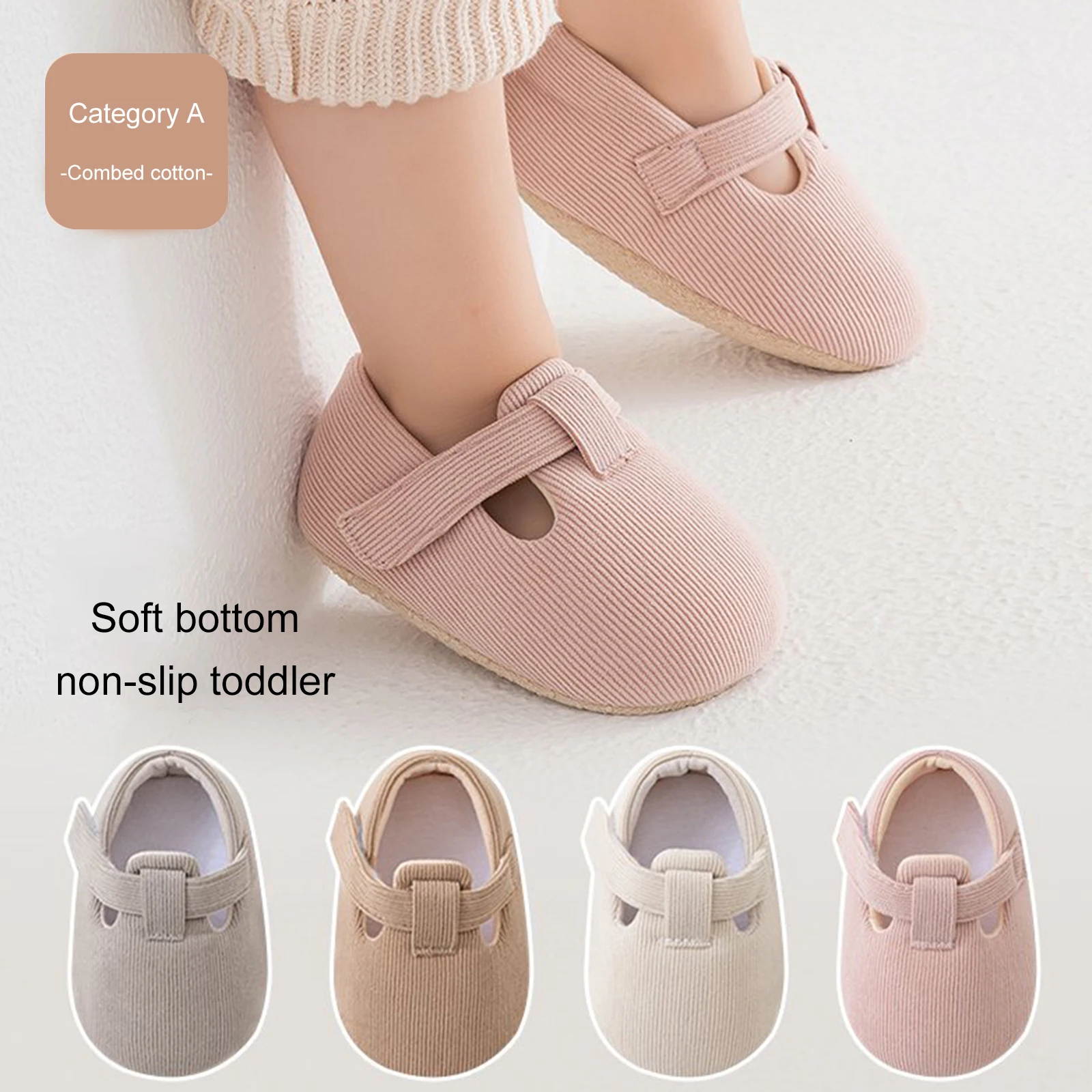 

Baby Flats, Soft Sole Non-slip Walking Shoes Indoor Outdoor Toddler Shoes for Girls Boys