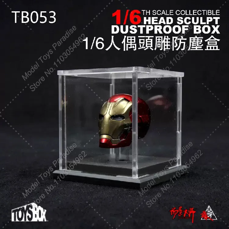 toys-box TB053 1/6 Scale Soldier Head Carving Display Dustproof Transparent Box Fit 12inch Action Figure Head Carving