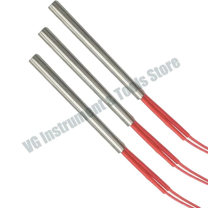 10pcs（350mm cable length）220V 450W 10x 250mm Stainless Steel Cylinder Tube Mold Heating Element Single End Cartridge Heater
