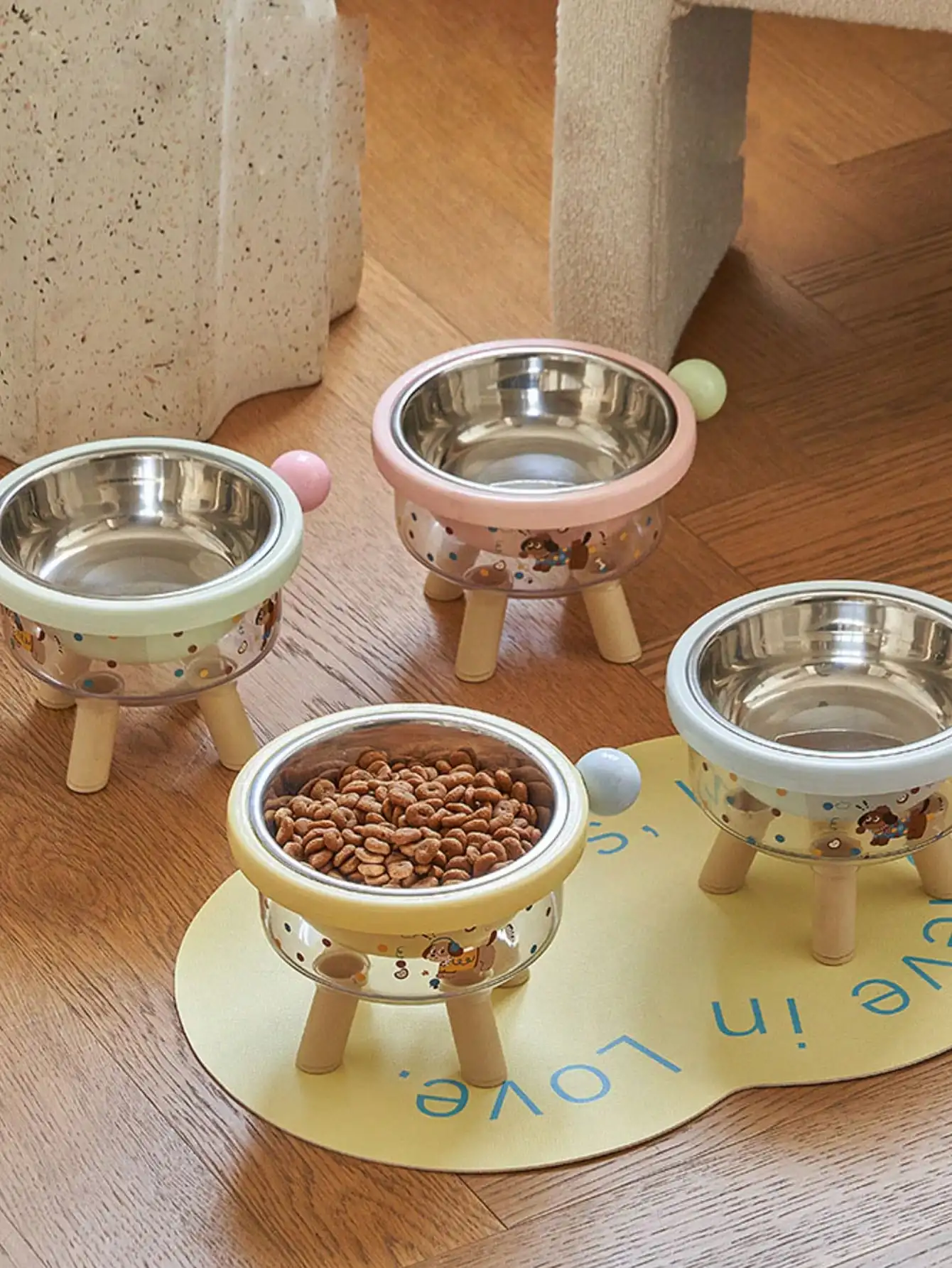 

1pc High-Quality Pet Bowl, Anti-Slip & Anti-Spill Cat/Dog Stainless Steel Food Water Bowl, Large Capacity