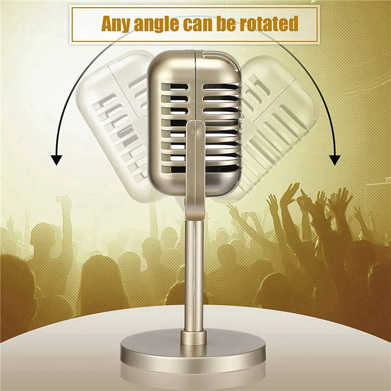 

A06F-8 шт., ретро-реквизит для микрофона, модель, винтажный микрофон, антикварный микрофон, игрушечный микрофон, декор для сценического стола, золото
