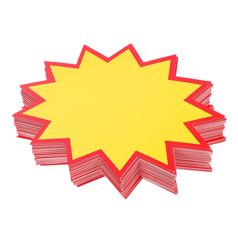 

300Pcs Star Burst Retail Price Labels Blank Price Tags for Boutiques Shops Sale Markers Small Business Star Burst Signs