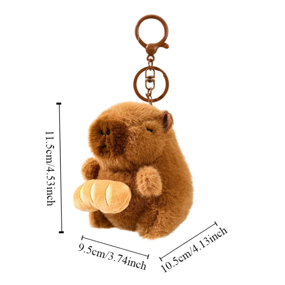 Kawaii لطيف كابيبارا المفاتيح الحيوانات المحشوة حقيبة معلقة كابيبارا مفتاح قلادة الكرتون سحب ألعاب من نسيج مخملي دمية زوجين