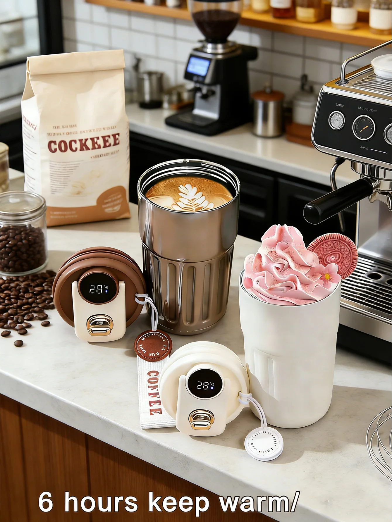 

Умный кофейный термос с дисплеем температуры, портативная стильная минималистичная подарочная кружка унисекс