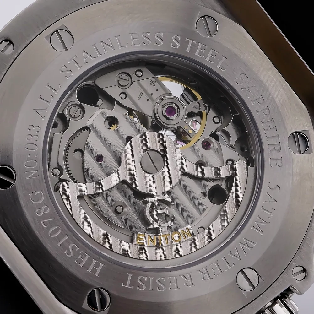ENITON 40mm Top Quality 82S7 automatic movement Stainless Steel Business Luminous men's mechanical watch Man watches