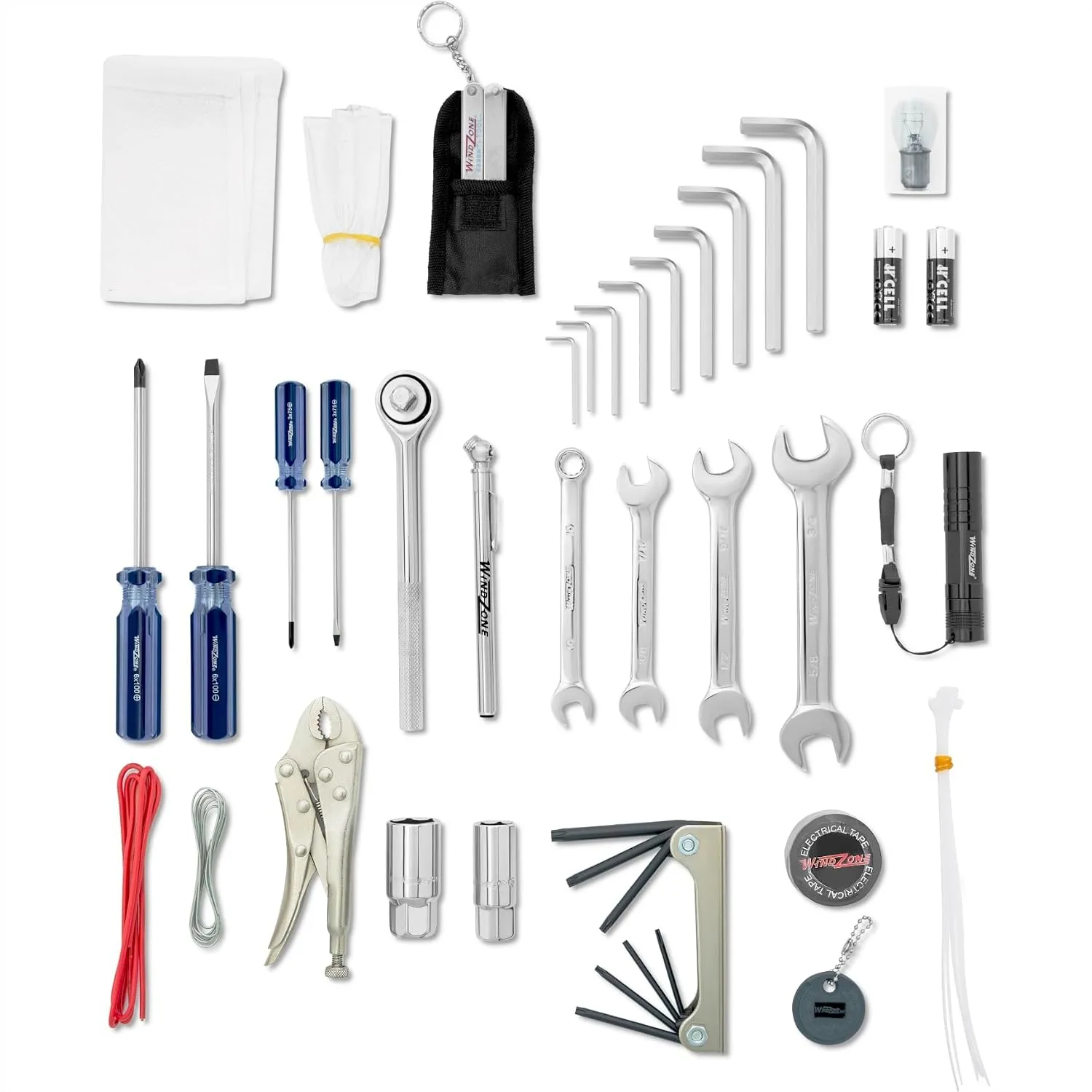 45-Piece Motorcycle Tool Kit with Roll-Up Nylon Wrap for Harley Sportsters, Touring Bikes & Cruisers