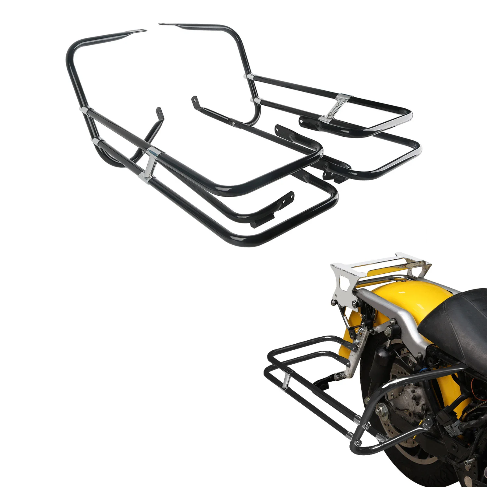 

Motorcycle Saddle Bag Guard Rail Bracket Fit For Harley Touring Electra Glide Road King FLHR 1997-2008