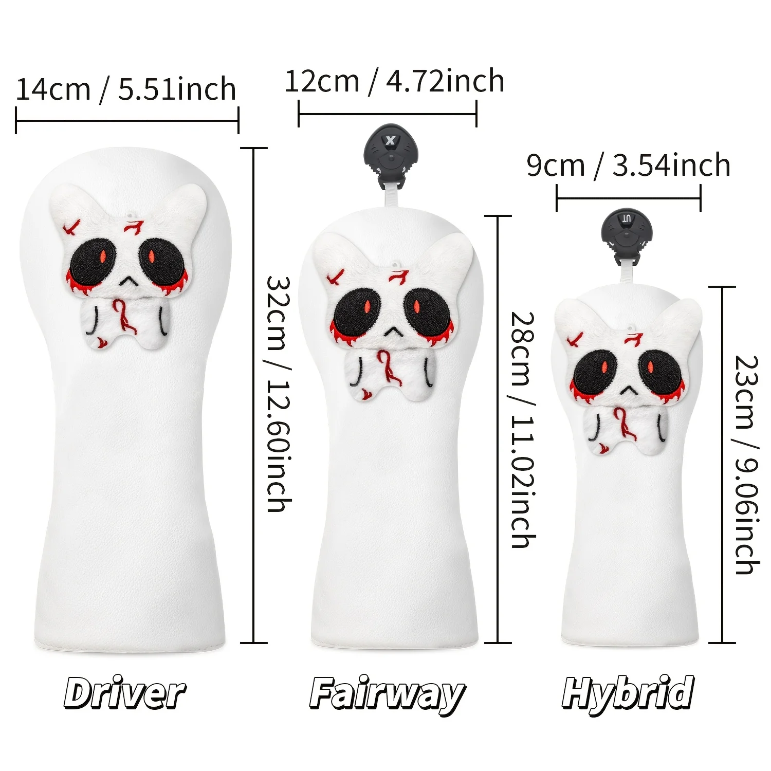 1pc/3pcs Cute Doll Design Golf Head Covers, Fits Driver, Fairway Wood And Hybrid Clubs, Unisex, Durable And Stylish Golf Club view 6
